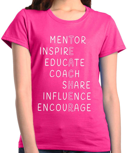Inspirational Teacher Women's Teacher Appreciation Day T-Shirt Pink