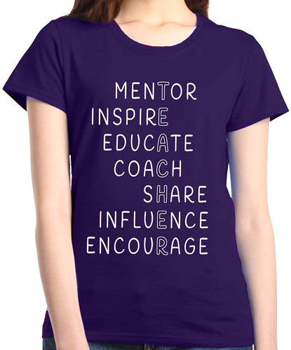 Inspirational Teacher Women's Teacher Appreciation Day T-Shirt Purple