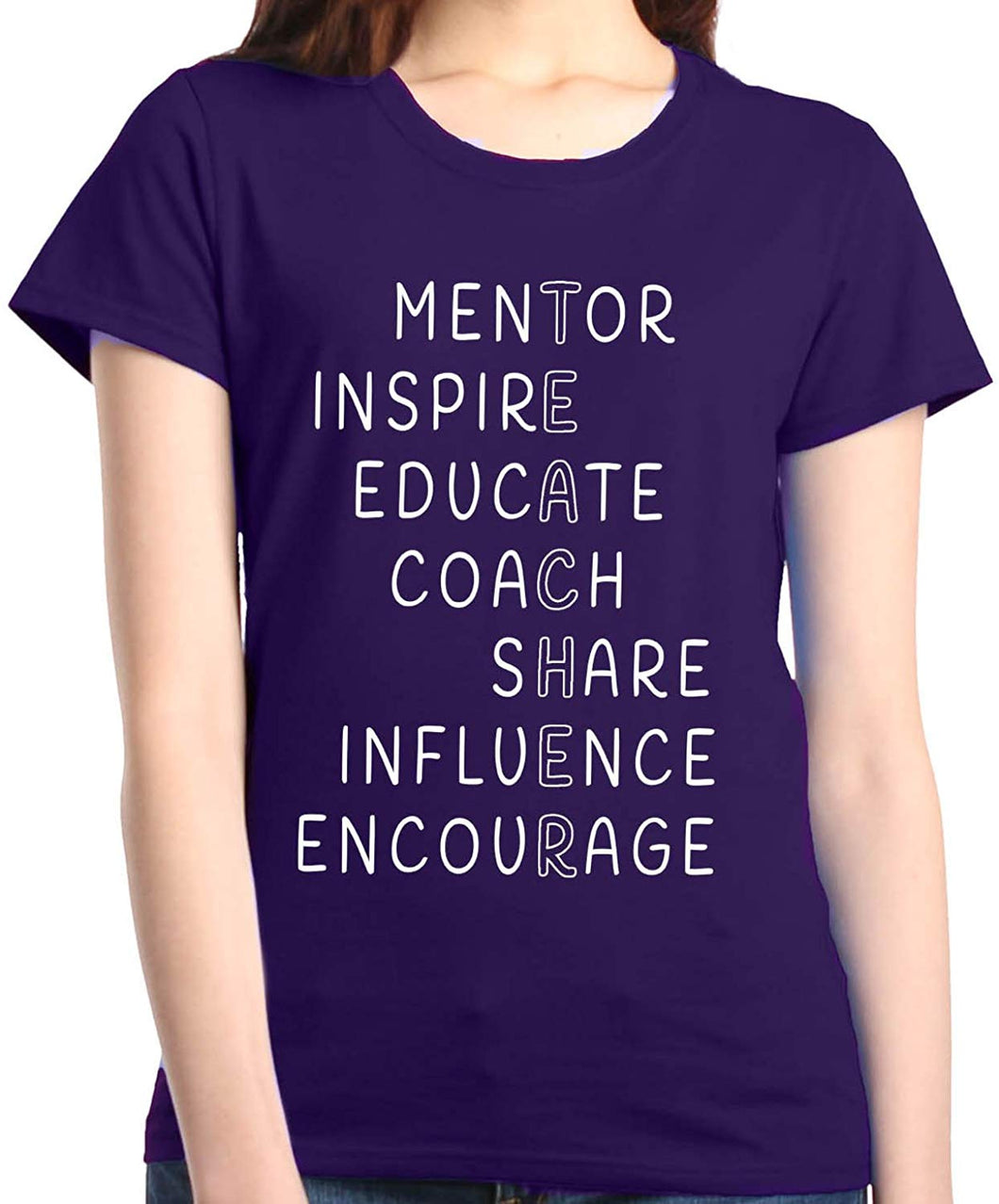 Inspirational Teacher Women's Teacher Appreciation Day T-Shirt Purple