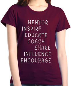 Inspirational Teacher Women's Teacher Appreciation Day T-Shirt Red